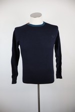 FRED PERRY MAGLIONE UOMO Tg. L MAN WOOL SWEATER CASUAL LOGO VINTAGE 100% LANA