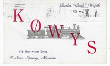 Scheda radio QSL 1961