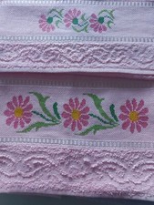 set asciugamani bagno ricamato a mano