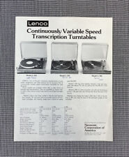 GIRADISCHI LENCO MODELLI L-55S, L-75S E L-78S PAGINA INFORMAZIONI J0204