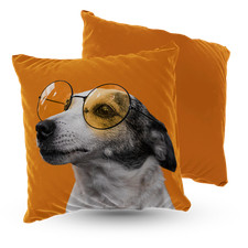 PREMIUM Velours-Kissen Jack Russell Terrier mit Brille 40x40 cm 5made