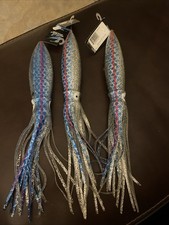 3 Lampadine conchiglia da pesca calamari ST offshore grande gioco esca trolling blu argento #205