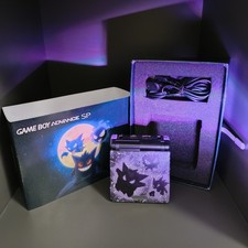 Nintendo Game Boy Advance SP [Custom Gengar] IPS V5 Screen Mod + Battery Mod🖤💜