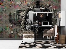 Graffiti 3D Il treno pietre