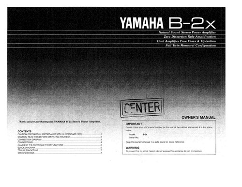 Yamaha x amplificatore - yamaha, b-2-x