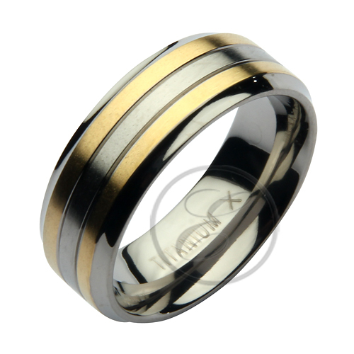 Anello titanio bicolore - anello, in