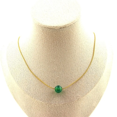 Collana perla agata verde - perla,