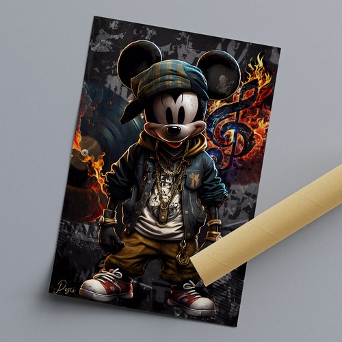 Poster topolino colorato - poster,