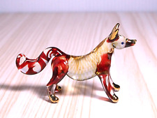 Amber Maroon Fox figurine hand