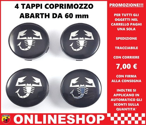 Tappi coprimozzo abarth nero - tappi,