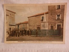 Vecchia foto cartolina d epoca di Sassano piazza Vittorio Emanuele monumento per