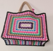 Borsa granny,uncinetto, juta