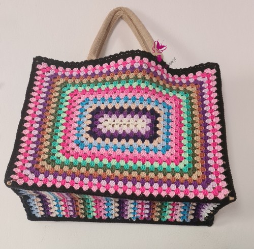 Borsa granny uncinetto - borsa, juta