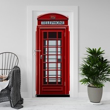 Decorazione adesiva Porta in PVC Cabina telefonica inglese sticker varie misure