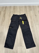 Pantaloni elasticizzati nuovi con etichette DEWALT 36 X 33 neri professionisti commercianti con ginocchiere CORDURA