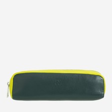 Portapenne Thani DuDu® in pelle – Astuccio compatto unisex - Mangrove/giallo