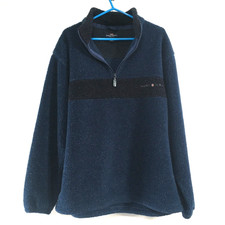 Pullover sportivo GANT USA in pile 1/4 zip con logo ricamato blu navy in ottime condizioni taglia L
