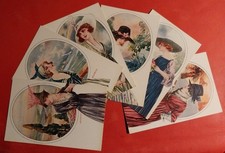 CARTOLINA ILLUSTRATORE SANTINI DONNINE SERIE COMPLETA DI 6 ( C 96 )