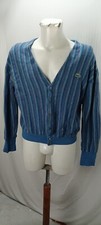 articolo e564 maglione cardigan lacoste blu taglia 4 veste L , lana , blu e mult