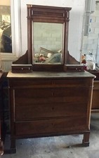 COMO' CASSETTONE ARTE POVERA 4 CASSETTI ANNI 30/40 CON  SPECCHIERA