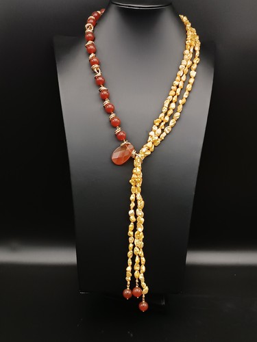 Collana donna corniola perla