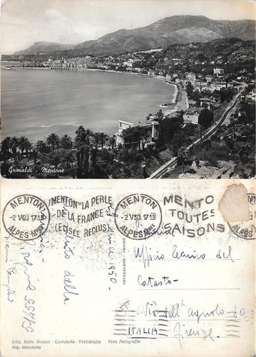 Grimaldi mentone viaggiata - -, mentone.