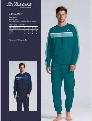 Pigiama uomo kappa manica - pigiama,