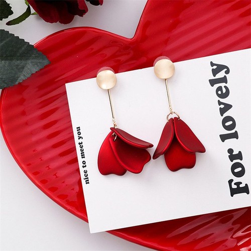 Orecchini donna bianco rosso