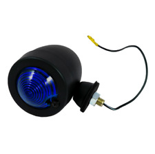 Fanalino moto BULLET lente blu in metallo lampadina universale custom cafè