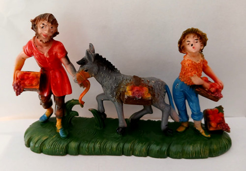 Presepe contadini con asino - presepe:,