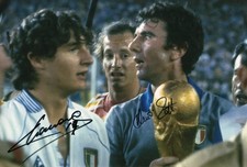 DANIELE MASSARO DINO ZOFF Foto Autografata Signed Photo Autografo Italy 1982