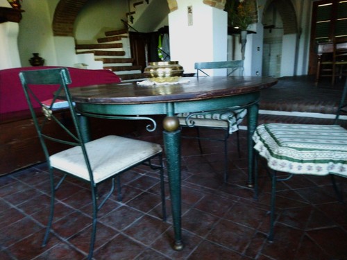Tavolo rotondo ferro con - tavolo, in