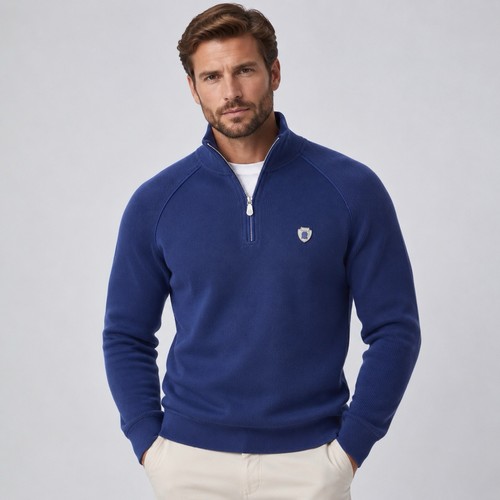 Maglione uomo cotone blu - uomo, in