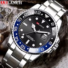 Orologio Sportivo Submariner + Stile GMT ARLANCH Quarzo Impermeabile Acciaio Lusso
