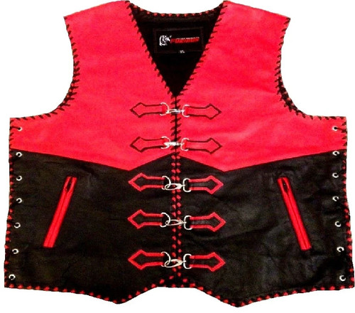 Gilet moto pelle - pelle, fibbia