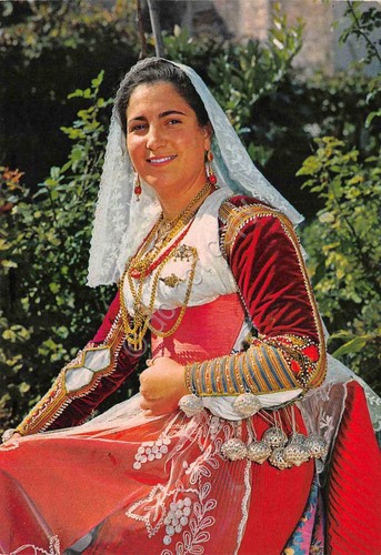 Cartolina costumi tradizionali - cartolina,