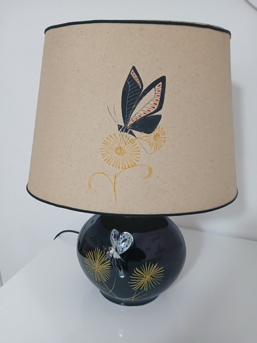 Vintage 70s black ceramic gold - black,