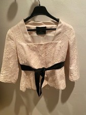 Giacca pizzo rosa ecintura