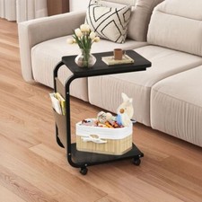 Tavolino da Caffe Porta Pc Laterale Divano Letto Metallo legno con Ruote Moderno