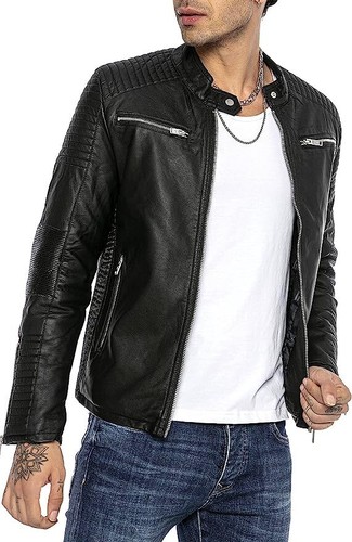 Giacca pelle biker - giacca, uomo