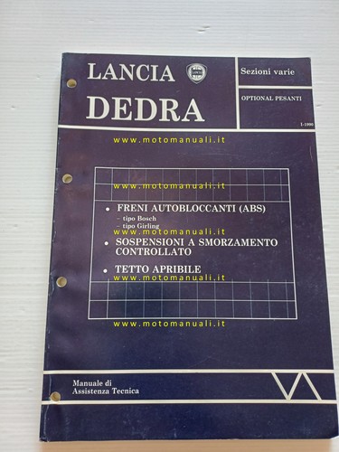 Lancia dedra manuale - lancia, officina