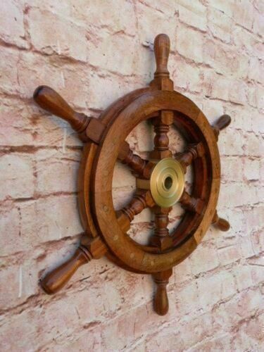 Volante nave legno ottone - volante, in
