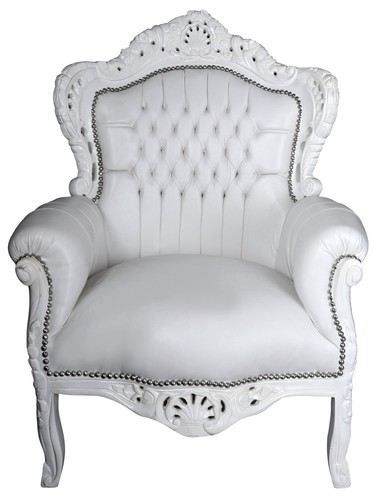 Poltrona barocco bianco - poltrona,