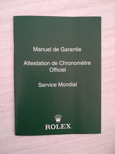 Rolex libretto garanzia
