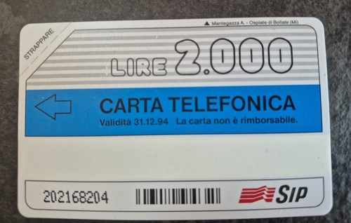 Scheda telefonica rara - scheda,