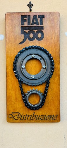 Targa legno fiat - legno, 500