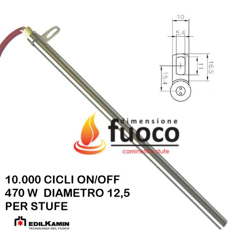 Candeletta con flangia stufa - con,