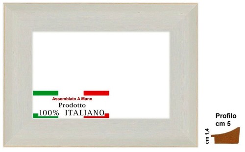 Cornice legno bianca shabby - legno,