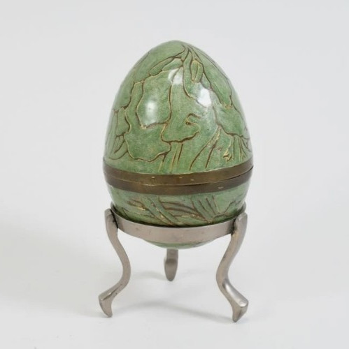 Uovo smaltato verde - oro, |
