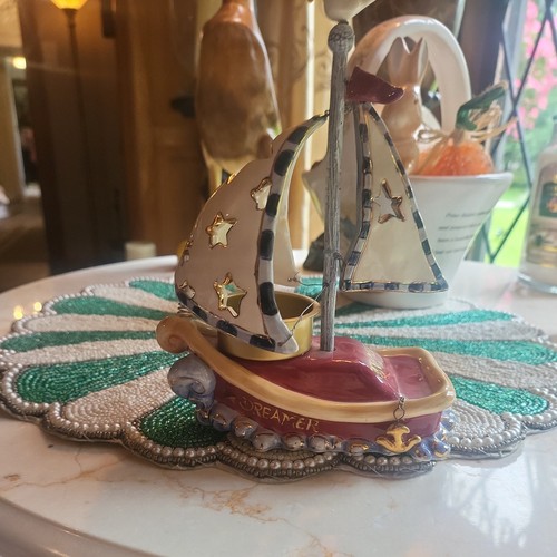 Blue sky clayworks sail boat - blue, 'sail